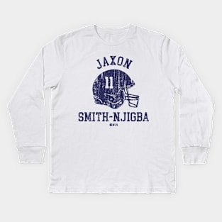 Jaxon Smith-Njigba Seattle Helmet Font Kids Long Sleeve T-Shirt